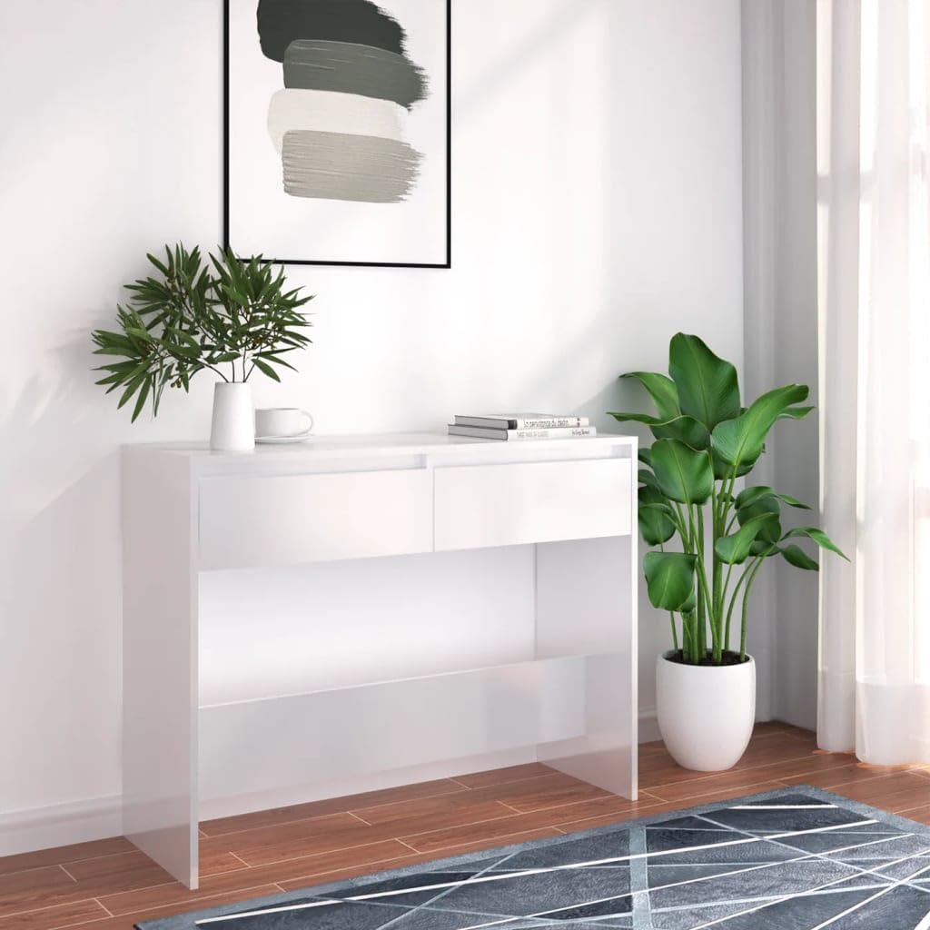vidaXL Konsolentisch Weiß 100x35x76,5 cm mit Schubladen