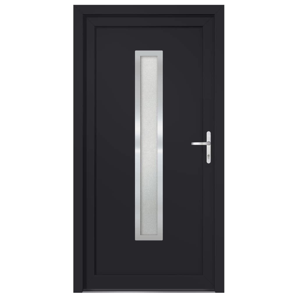 vidaXL Heim & Garten Haustür Anthrazit PVC Isolierverglasung sicher