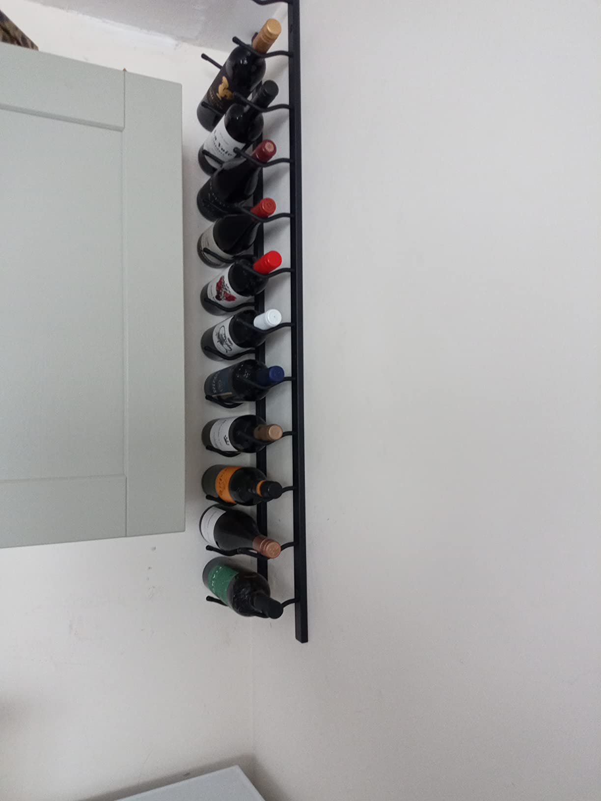 vidaXL Weinregal 12 Flaschen Wand schwarz Eisen