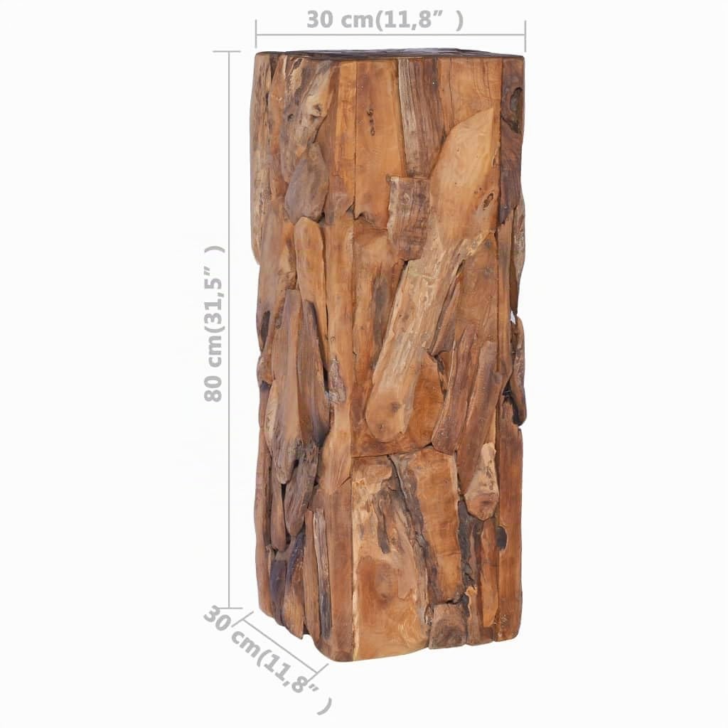 vidaXL Möbel Beistelltisch Teak Massiv 30x30x80 cm