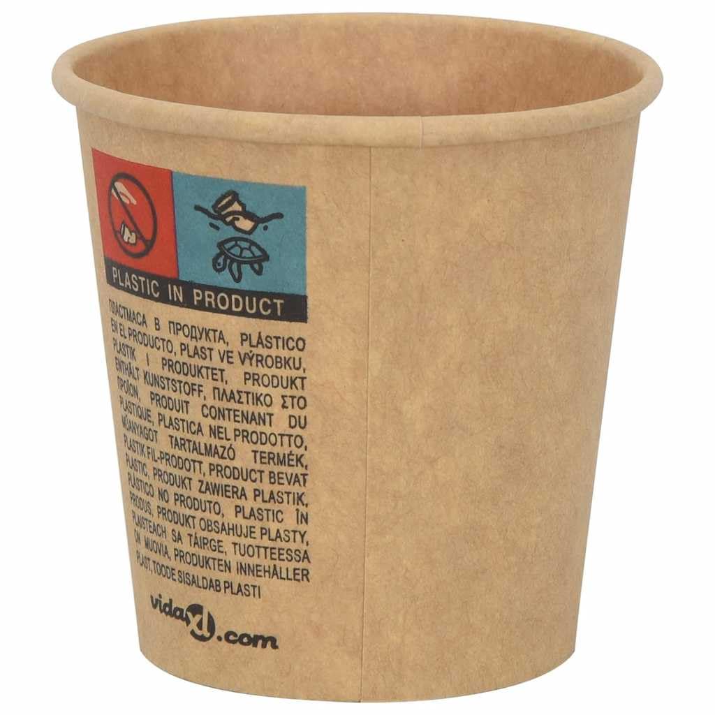 vidaXL Pappbecher 100ml 1000 Stück Einwegbecher Braun