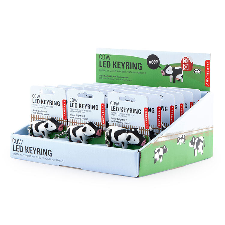 Kikkerland Home Cow LED Schlüsselanhänger Kuh mit Licht und Sound