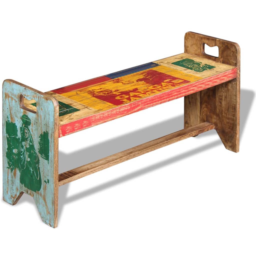 vidaXL Sitzbank Cola Altholz 100x30x50 cm recycelt