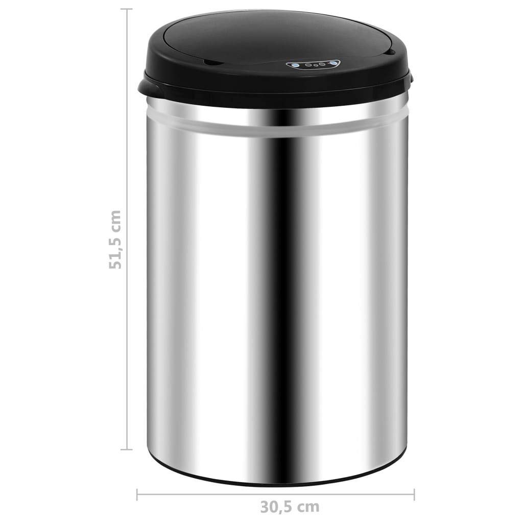 vidaXL Sensor Mülleimer 30 L Edelstahl Automatisch Silber