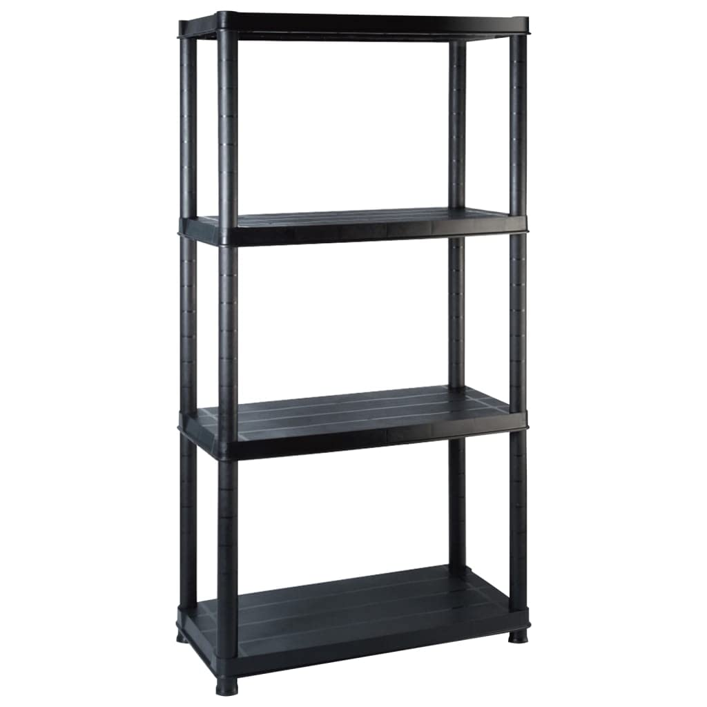 vidaXL Lagerregal Kunststoff 122x30,5x130 cm schwarz 4 Böden