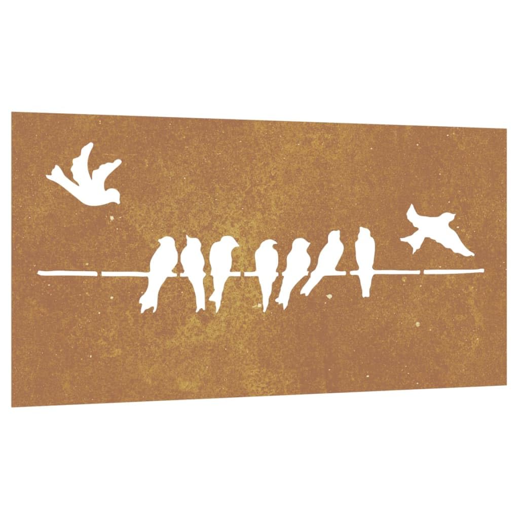 vidaXL Garten-Wanddeko Vogel 105x55 cm Cortenstahl Rost