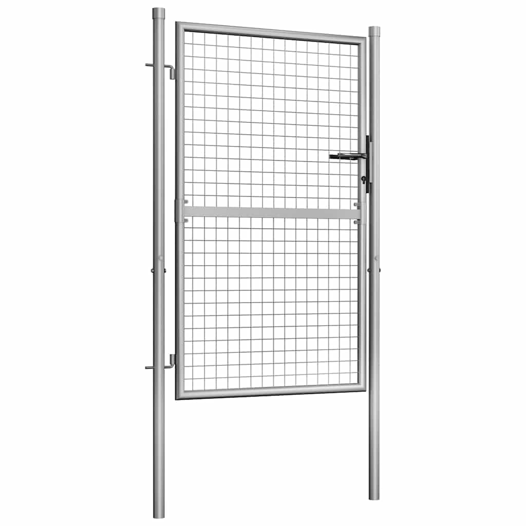 vidaXL Gartentor 105x175 cm Zauntor Stahl verzinkt silbern