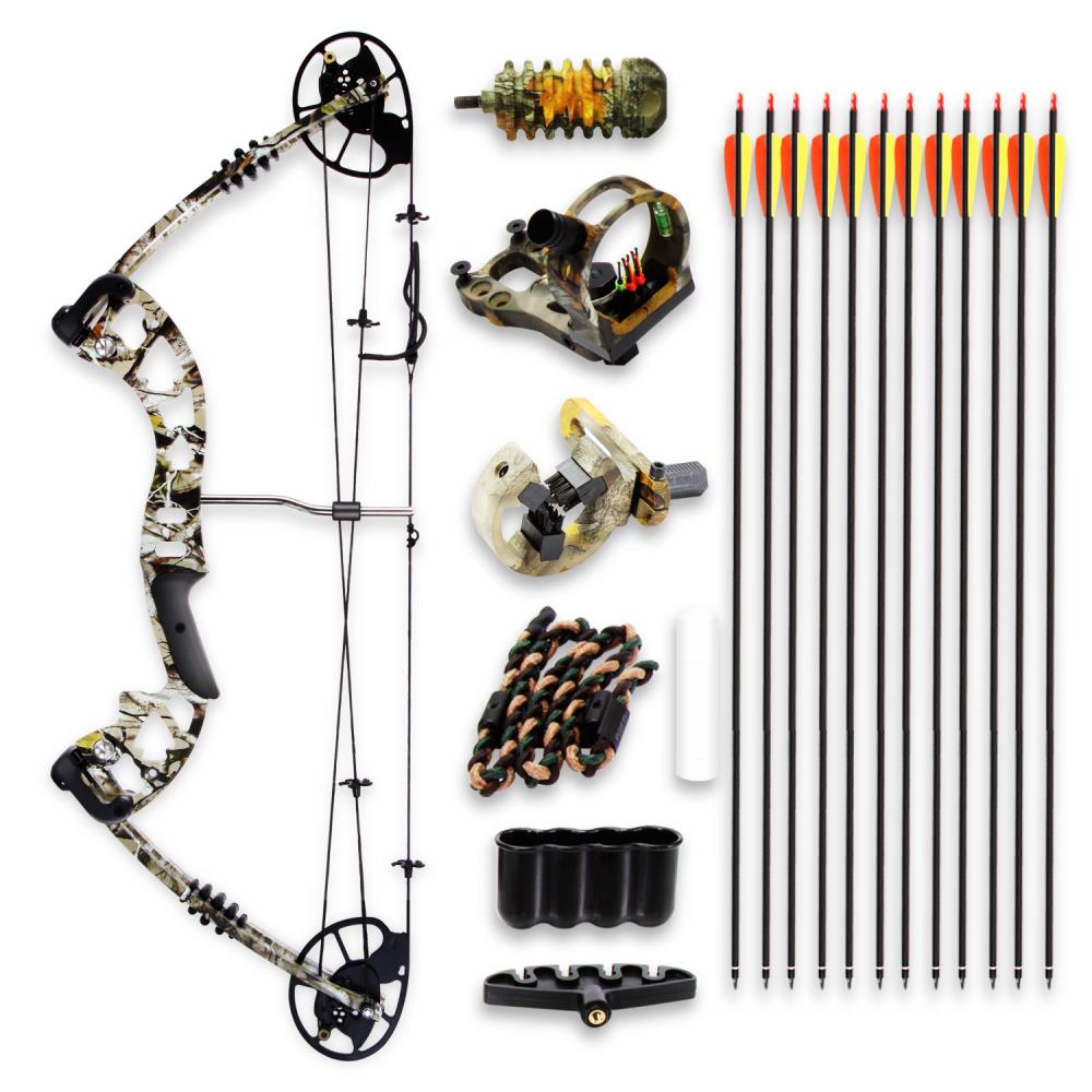 SereneLife Compoundbogen Set 30-70lbs 320fps braun