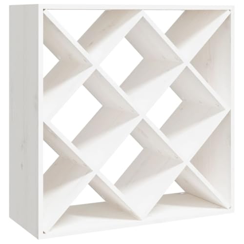 vidaXL Möbel Weinregal Weiß Kiefer 62 cm Kasten-Design