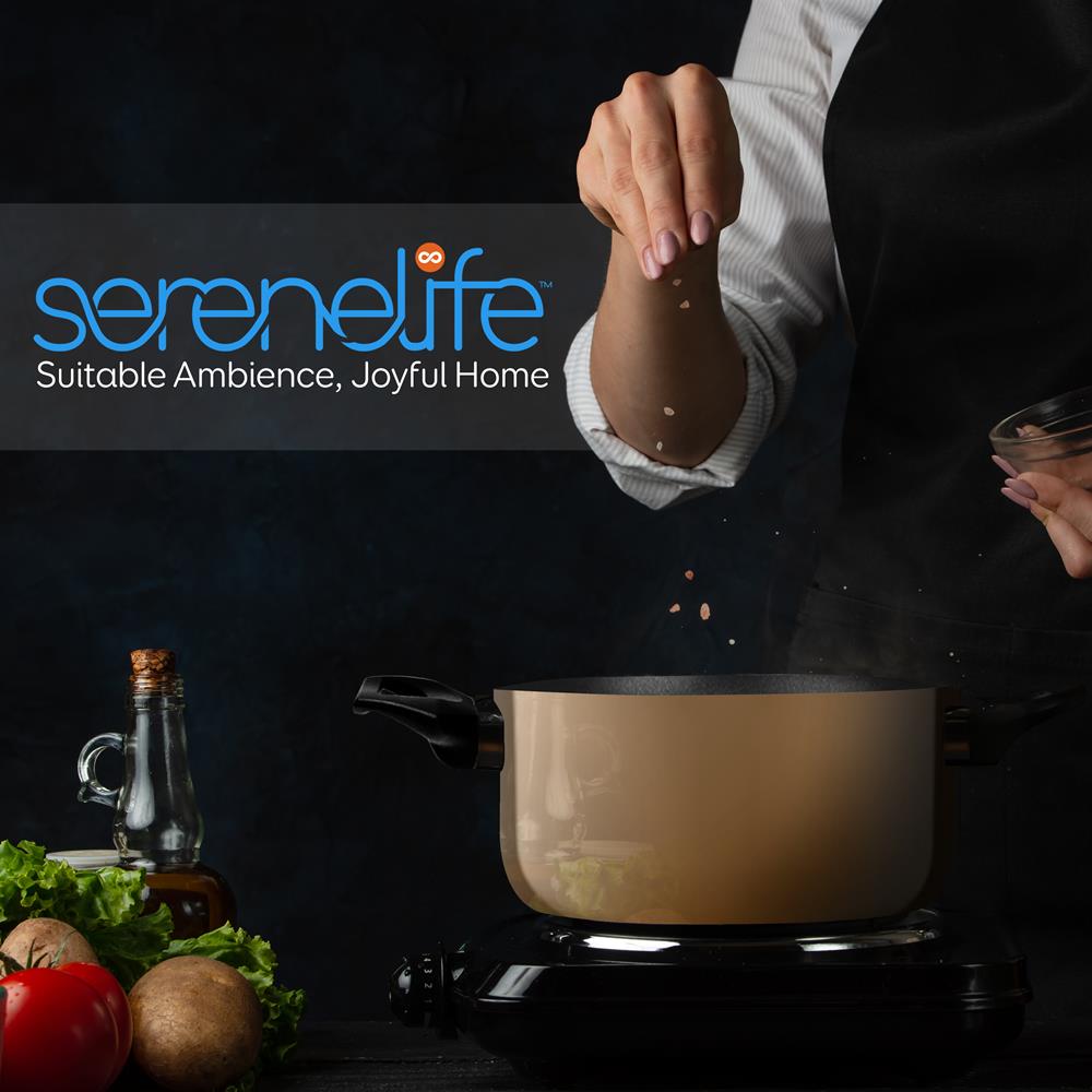Serenelife 11-teiliges Kochgeschirr Set Antihaft Gold