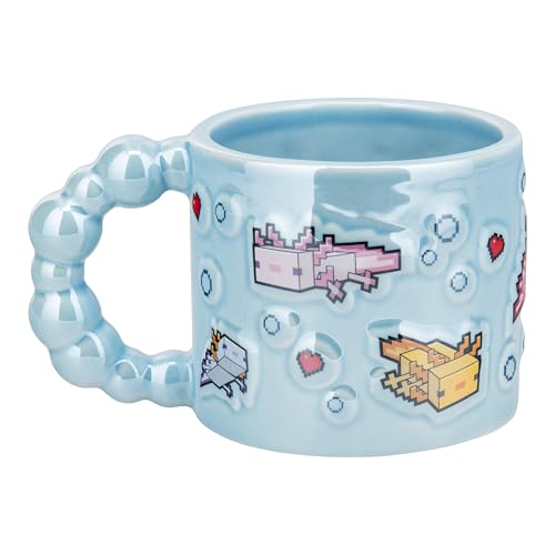 Paladone Minecraft Axolotl Tasse Keramik Blau 400 ml