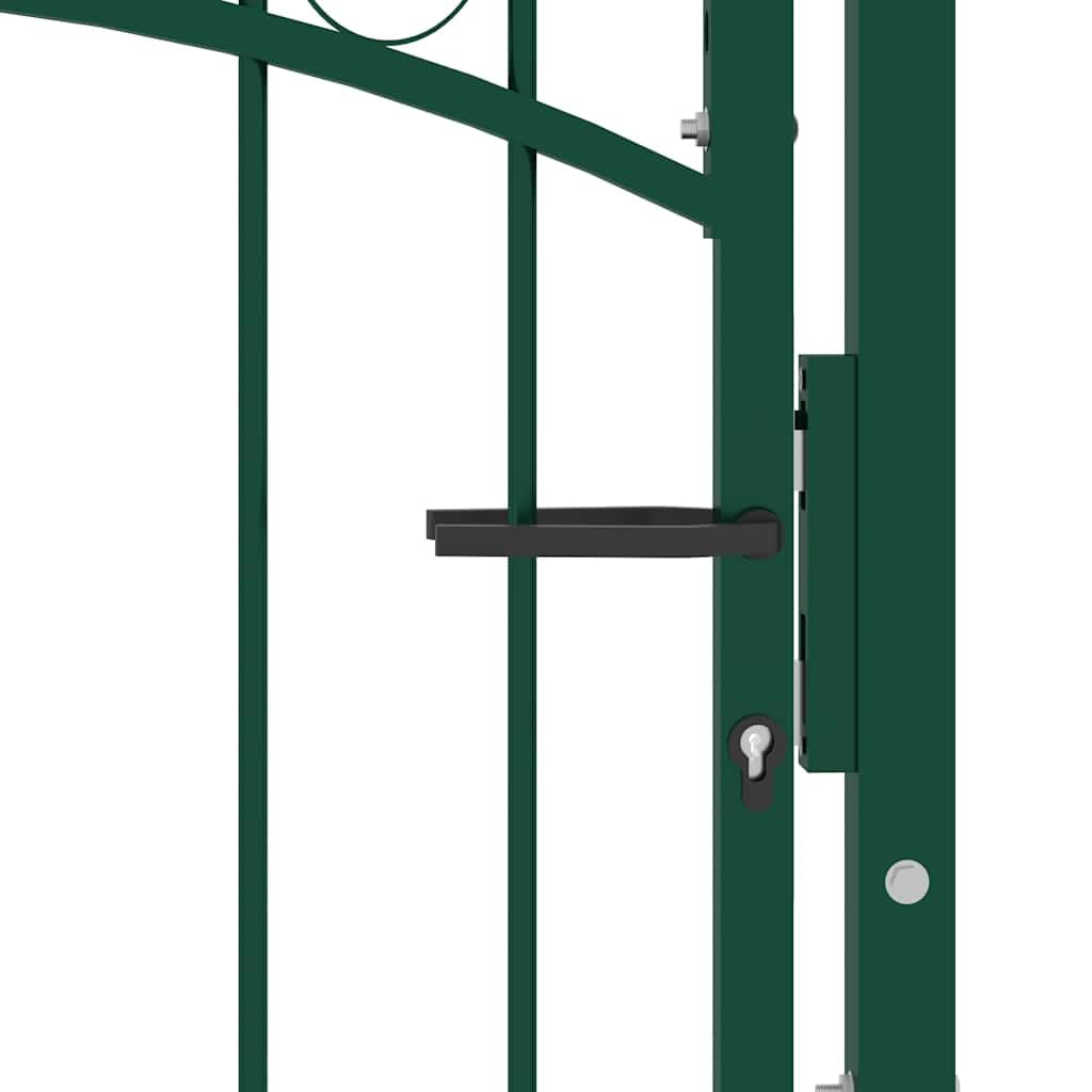 vidaXL Zauntor Spitzen Gartentor Stahl Grün 100x125 cm