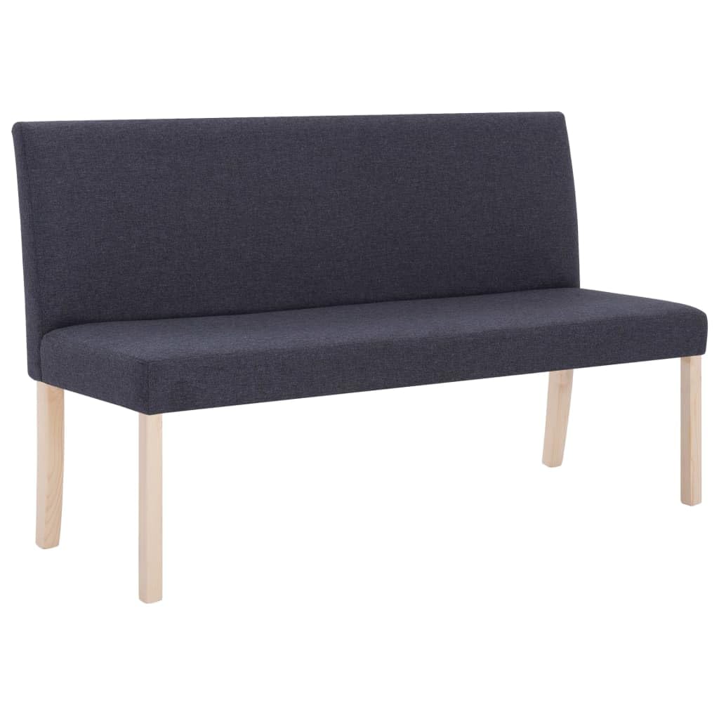 vidaXL Sitzbank 139,5 cm Dunkelgrau Polyester Kiefernholz