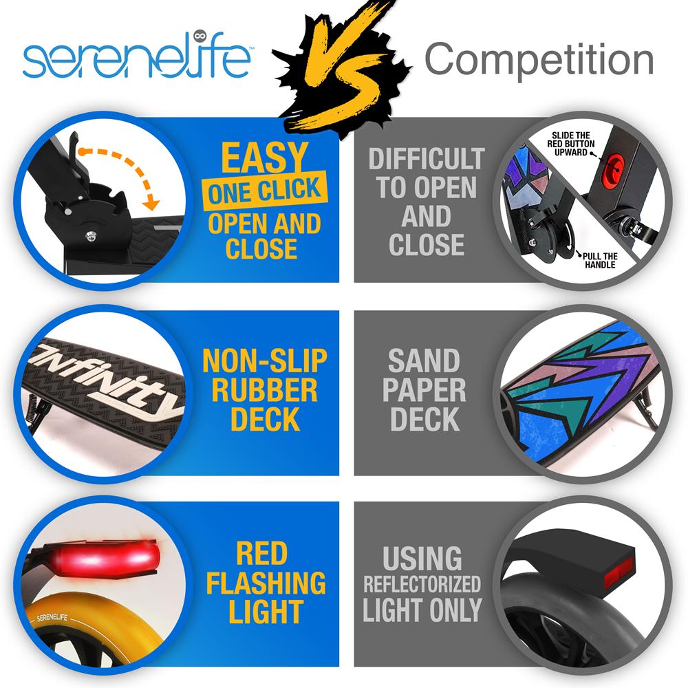 Serenelife Scooters Kick Scooter Leopard LED Klappbar
