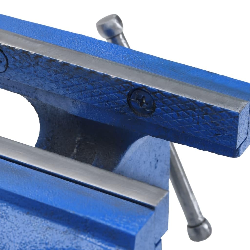 vidaXL Schraubstock Tischschraubstock 100mm Blau Gusseisen