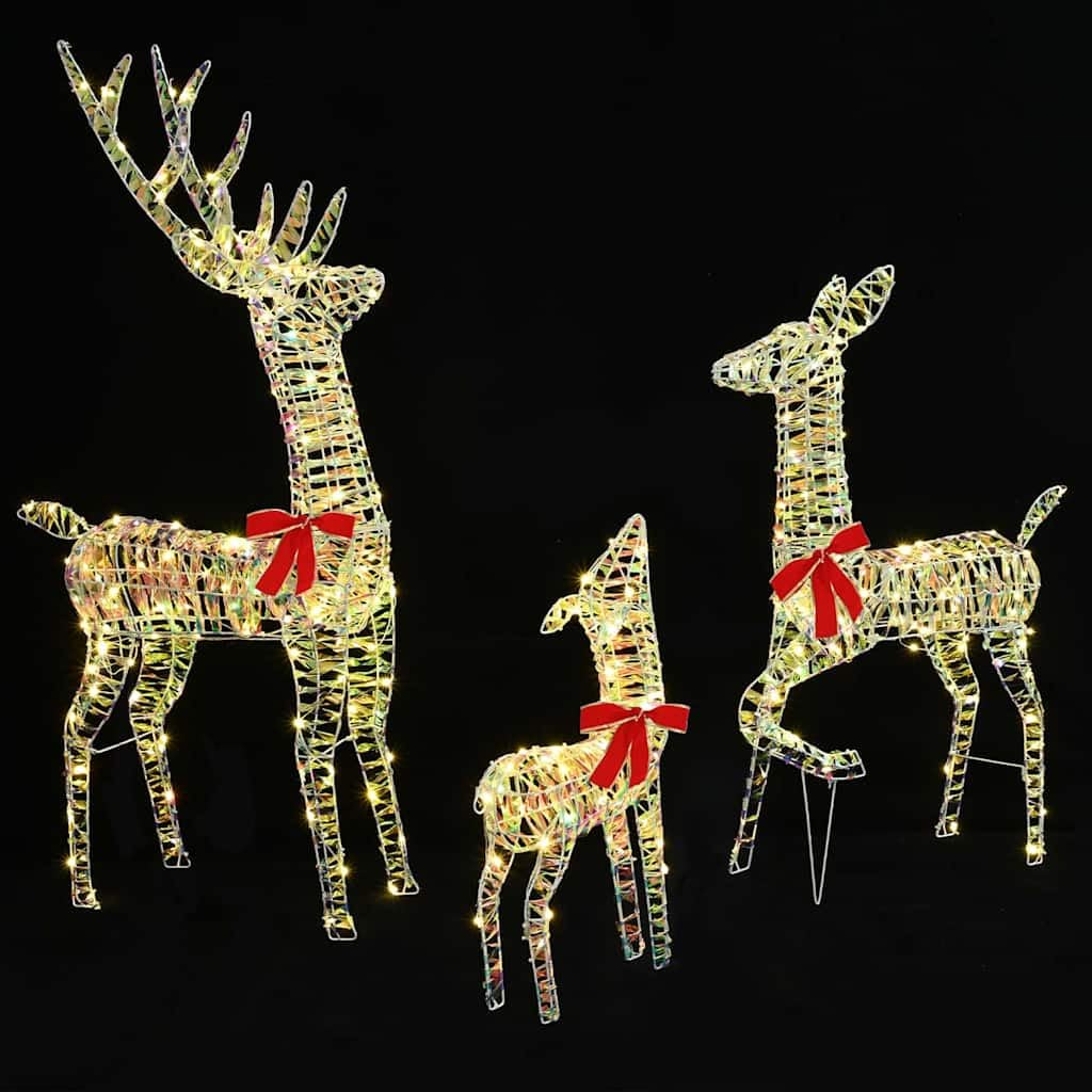 vidaXL Rentierfamilie 3-tlg LED Weihnachtsdeko warmweiß 300 LEDs