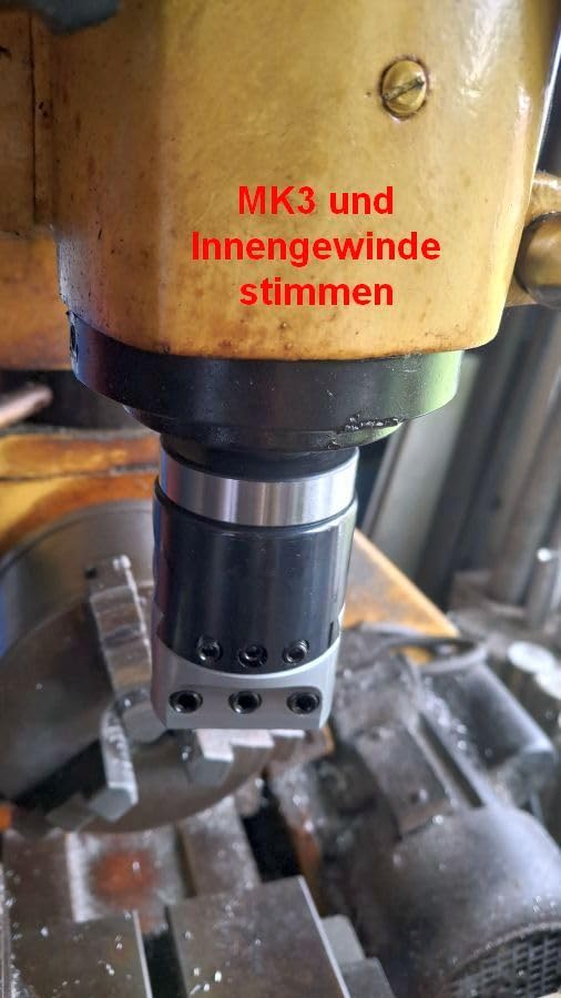 vidaXL Heimwerker Bohrkopf MT3 50mm Ausdrehkopf Stahl