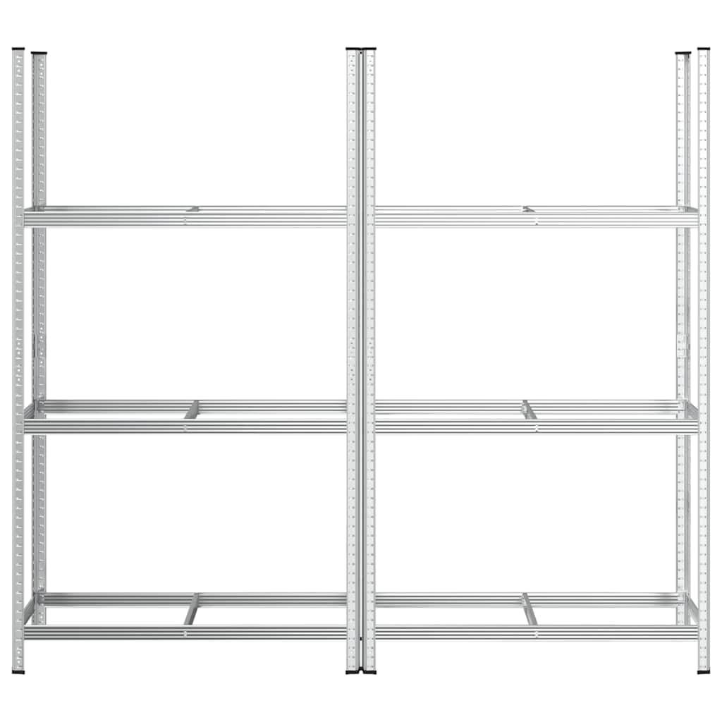 vidaXL Reifenregal 3 Böden 110x40x200 Silber 2 Stk Stahl