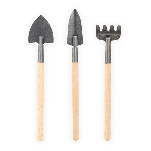 Kikkerland Tools & Wellness Mini Gartengeräte Set 3-teilig Buche