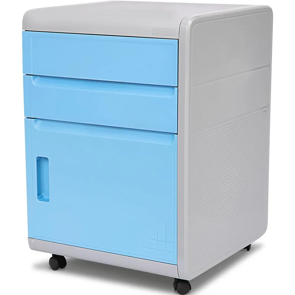 Serenelife Storage Rollschrank Aktenschrank mit Schloss 3-Fächer