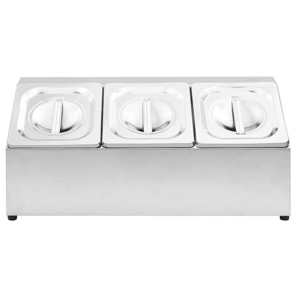 vidaXL Gastronorm-Ständer GN 1/6 Edelstahl 49,7cm 3er