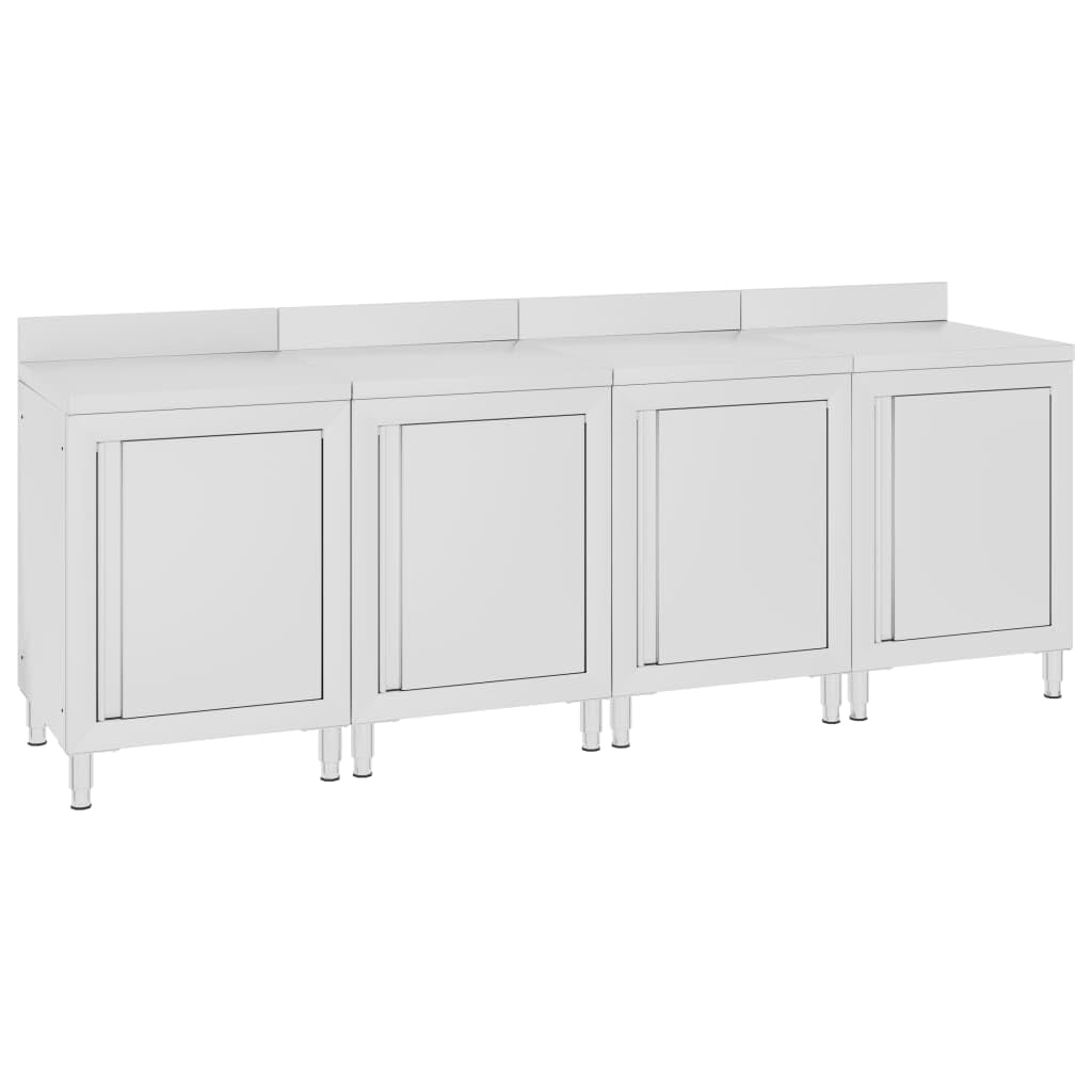 vidaXL Gastro Arbeitstisch Schrank Edelstahl 60x60x96cm