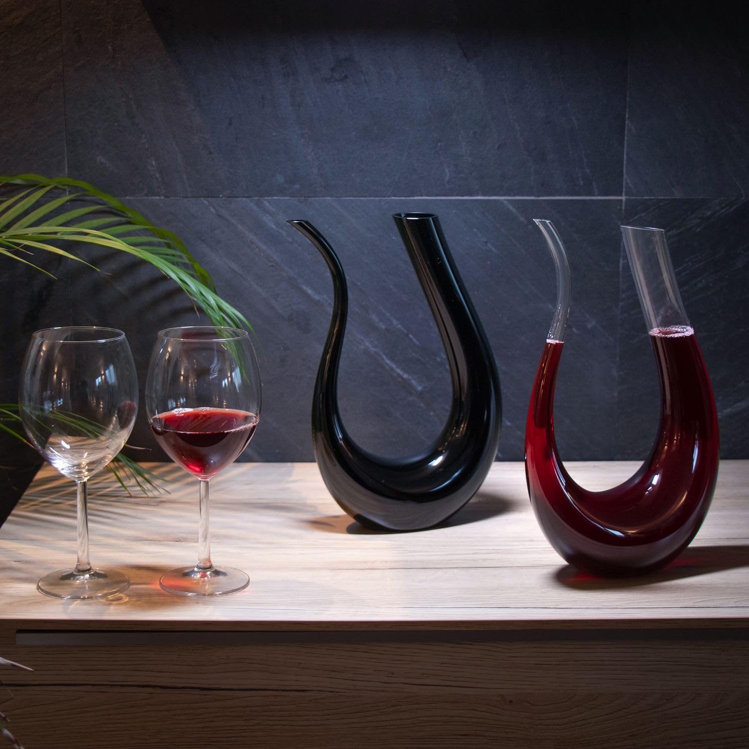 Intirilife Weindekanter U-Form Glas Klar 750 ml Karaffe