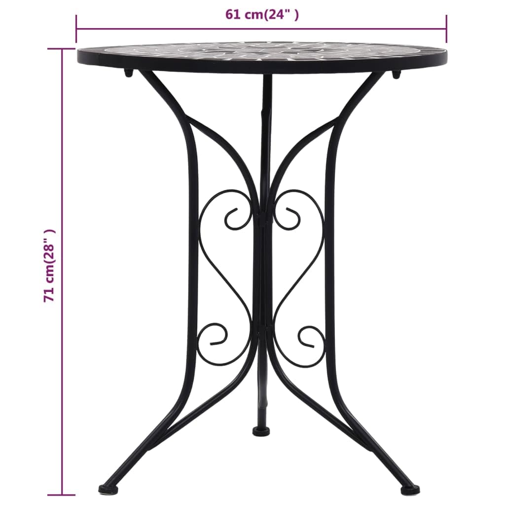 vidaXL Heim & Garten Bistro-Set 3-tlg Mosaik Grau Keramik