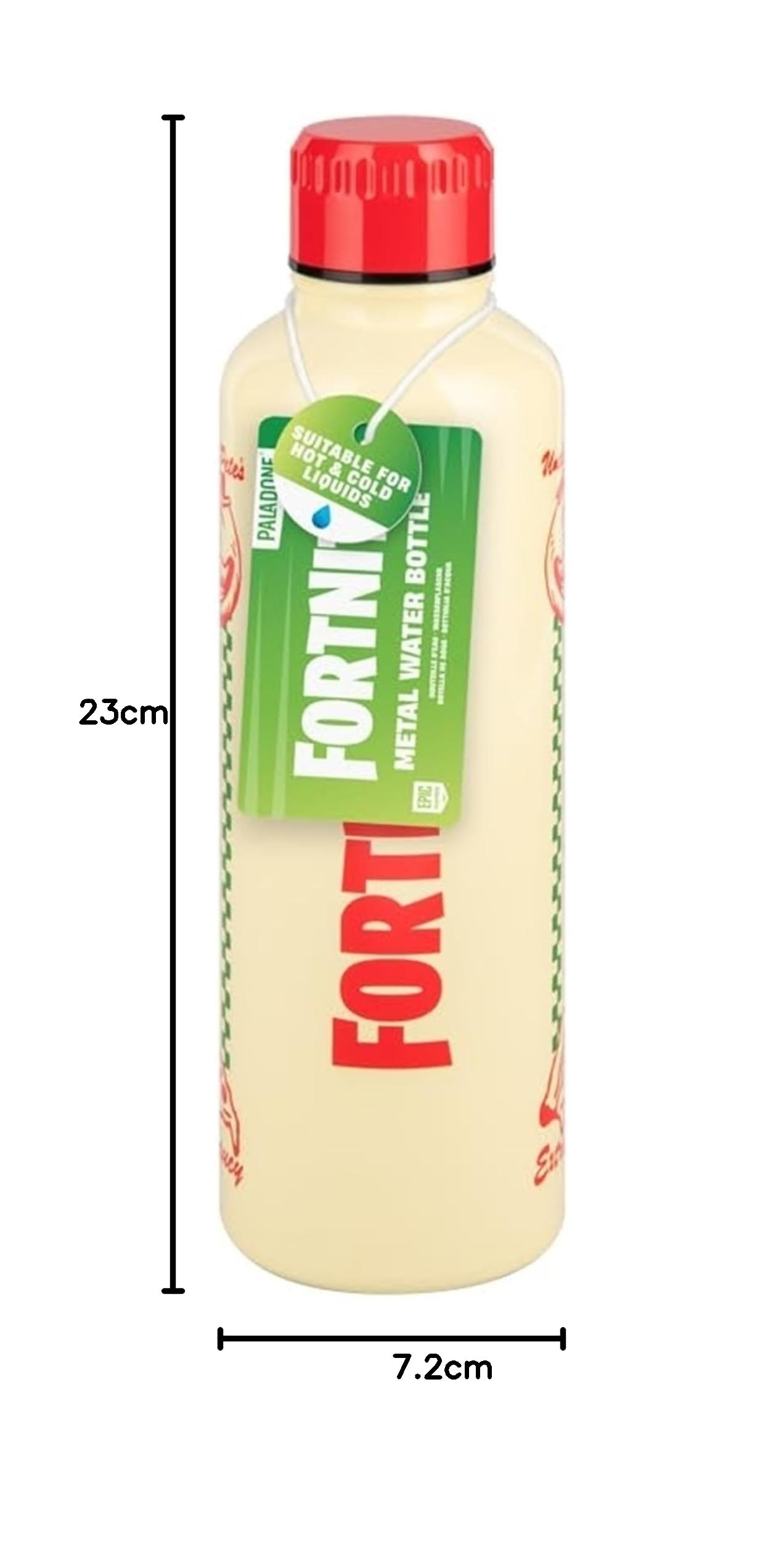 Paladone Fortnite Pizza Pit Edelstahlflasche 500ml Schraubverschluss