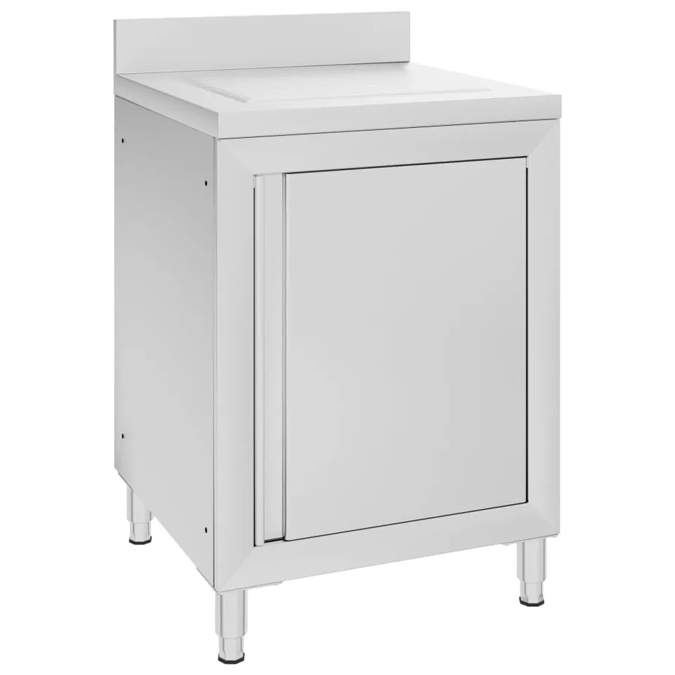 vidaXL Gastro Küchenschrank Edelstahl 60x60x96 Abtropffläche