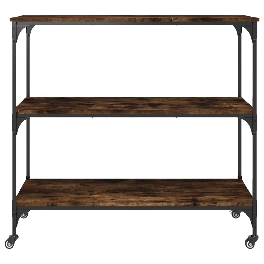 vidaXL Küchenwagen Räuchereiche 102x50x95 cm Rollen