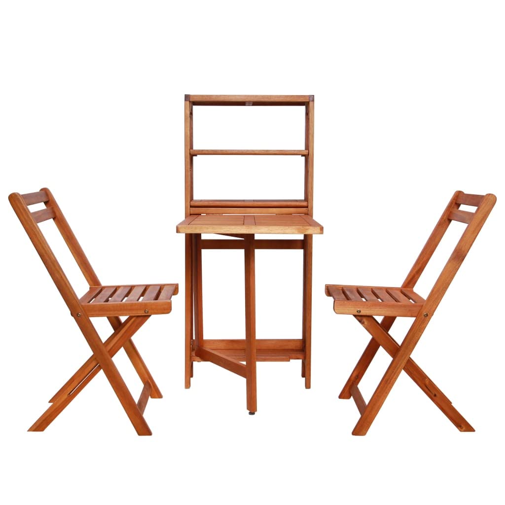 vidaXL Heim & Garten Bistro-Set Akazie 3-tlg klappbar Balkonset