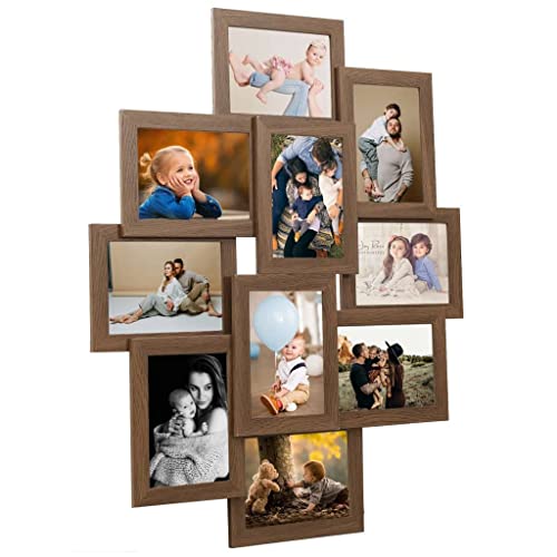 vidaXL Heim & Garten Collage Bilderrahmen 10x 10x15 Hellbraun MDF