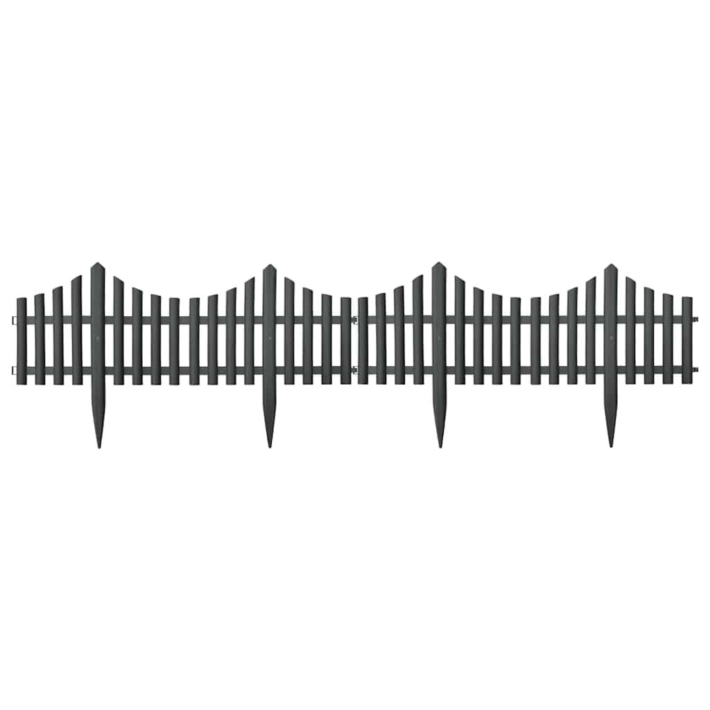 vidaXL Heim & Garten Rasenkante Palisade 10 m Anthrazit PP