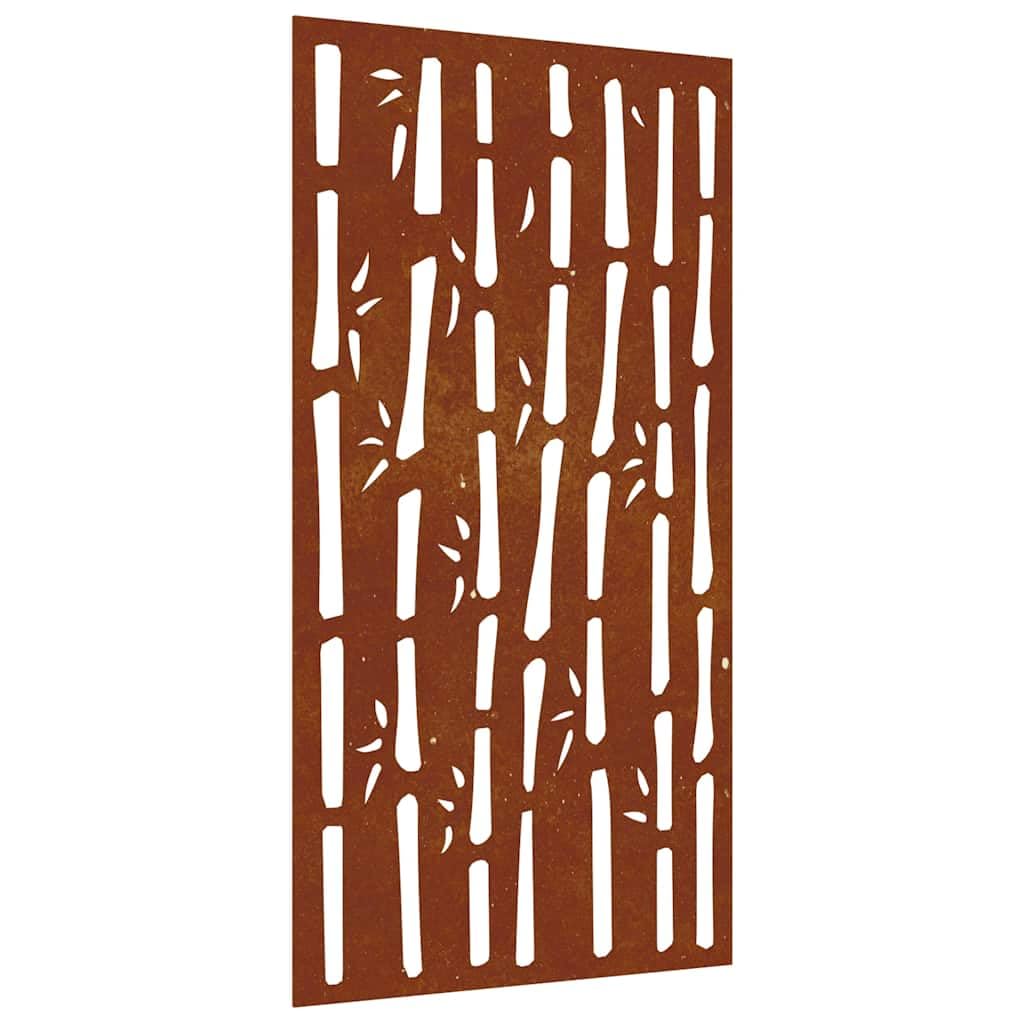 vidaXL Garten Wanddeko 105x55 cm Bambus Cortenstahl
