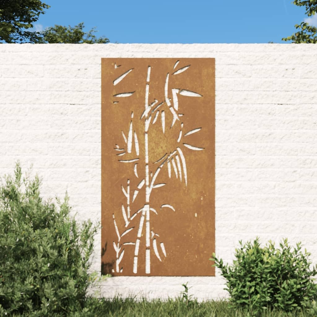 vidaXL Wanddeko Cortenstahl Bambus 105x55 cm Rost