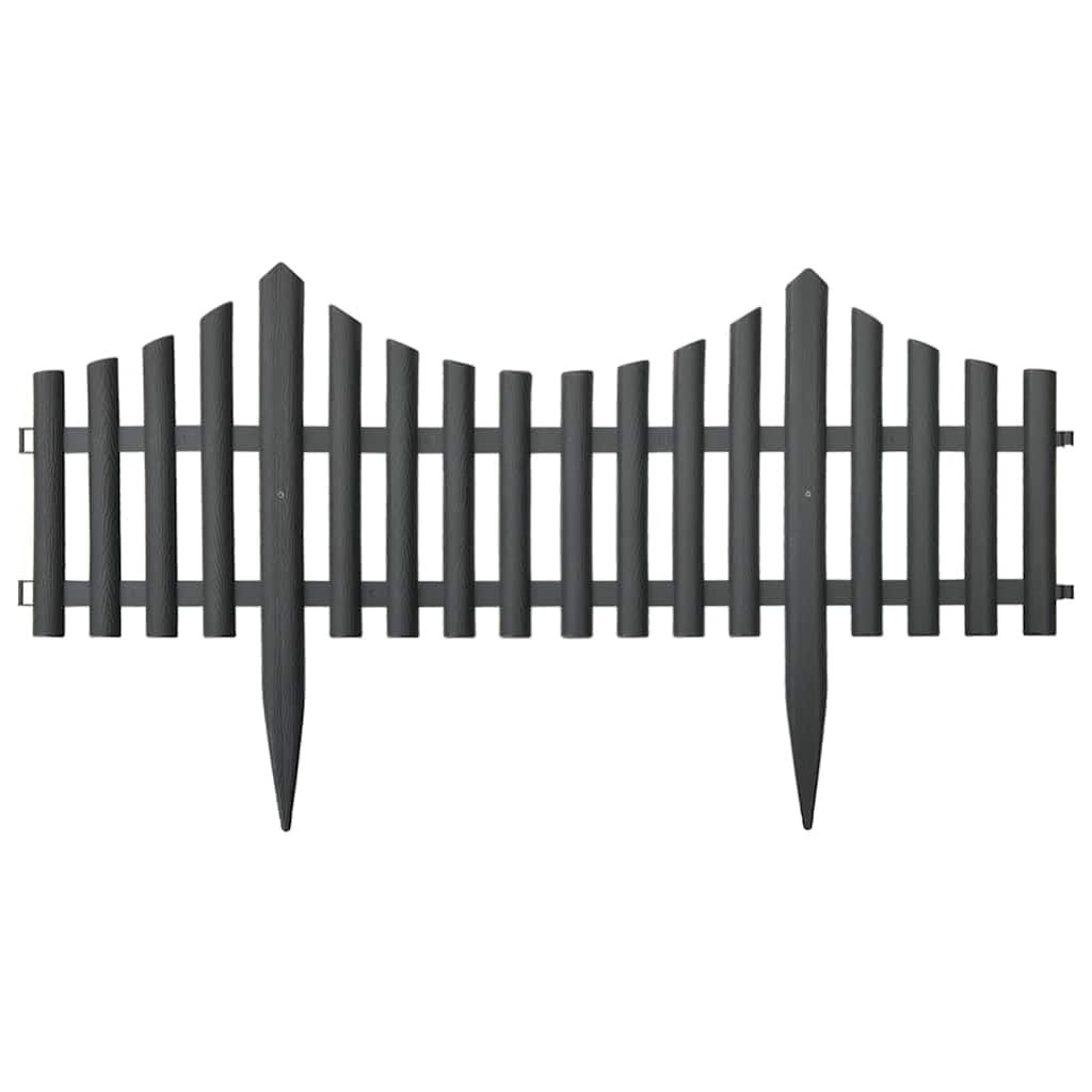 vidaXL Heim & Garten Rasenkante Palisade 10 m Anthrazit PP