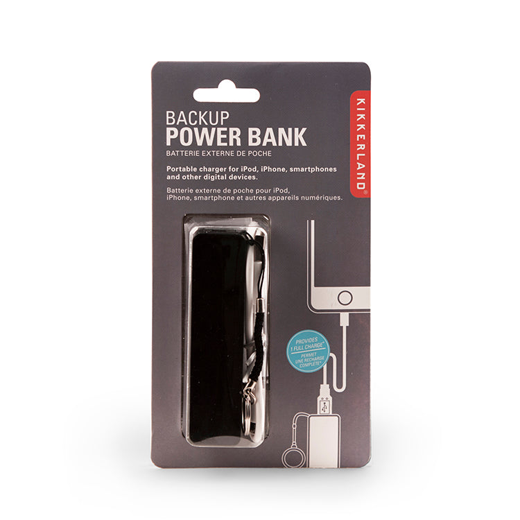Kikkerland Powerbank 2200mAh schwarz mit USB-Kabel
