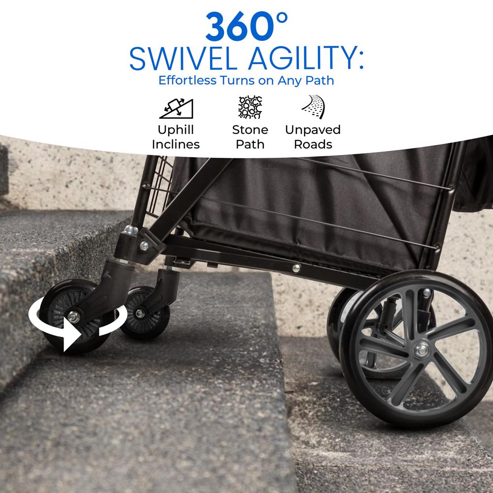 Serenelife SLSPCART65 Einkaufstrolley faltbar schwarz 32 kg