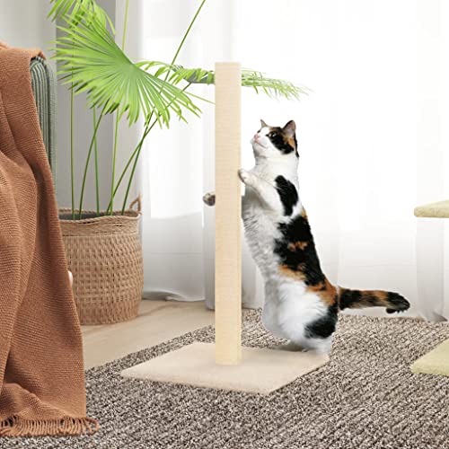 vidaXL Kratzsäule Creme 35x35x70cm Sisal Plüsch Katze