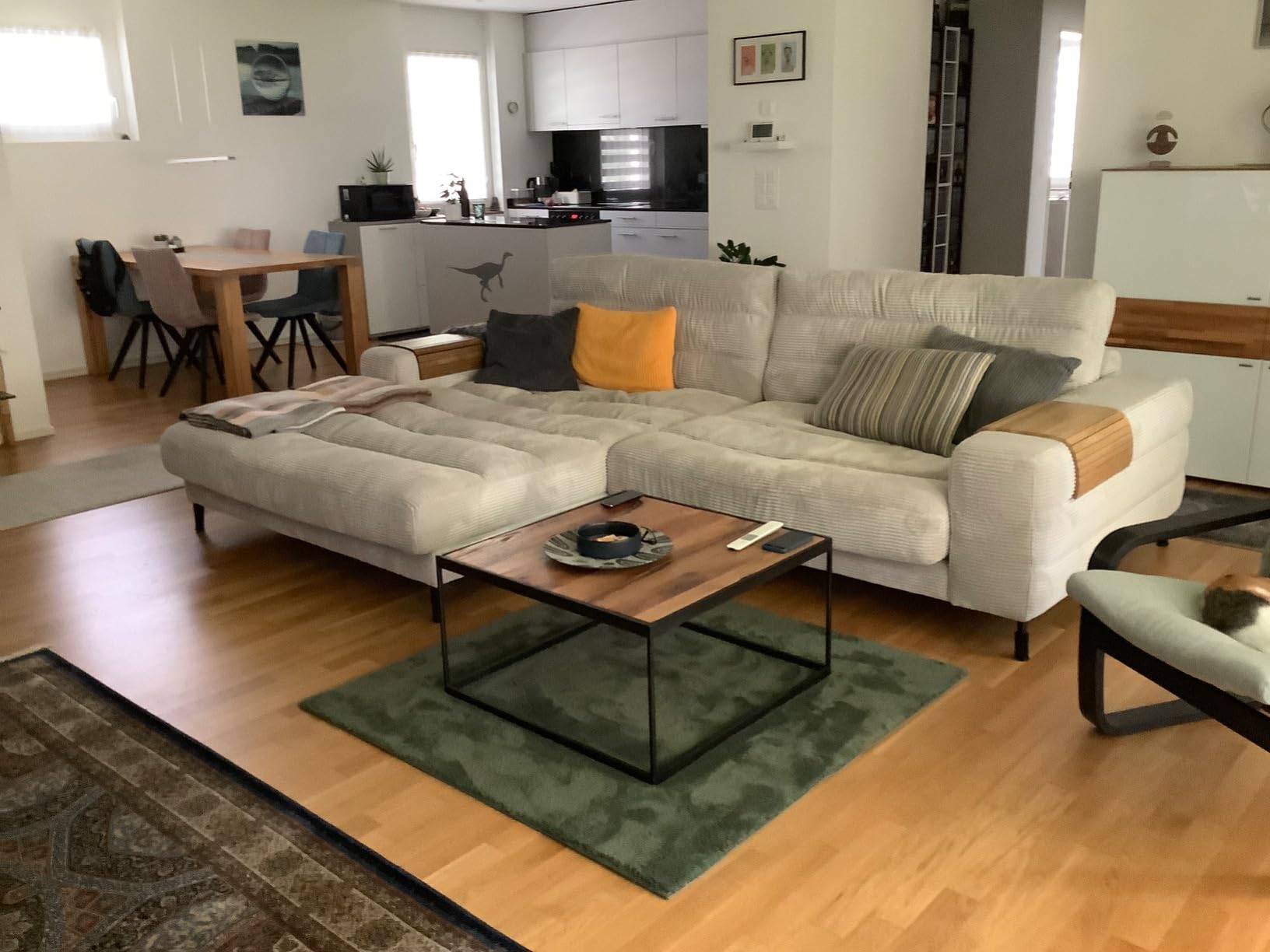 vidaXL Teppich HUARTE Beige 60x110cm Kurzflor Waschbar