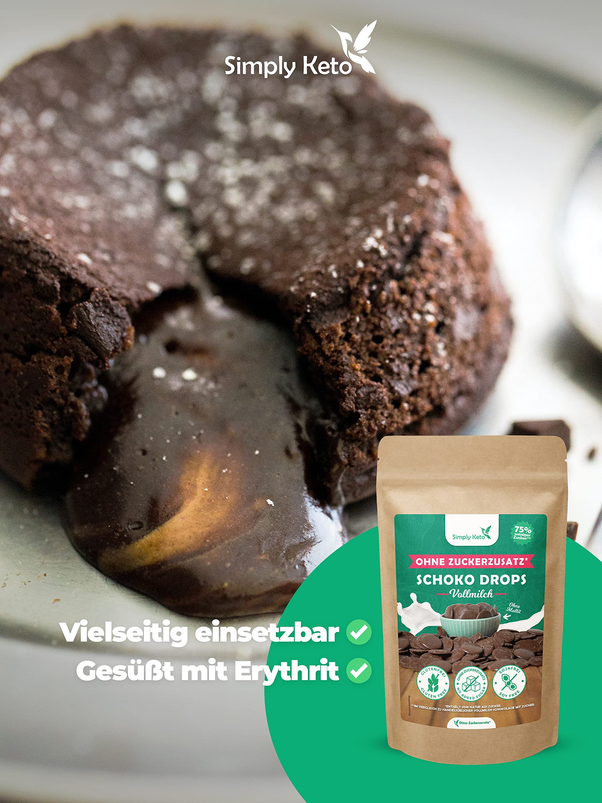 Simply Keto Schokodrops Vollmilch 200 g ohne Zuckerzusatz