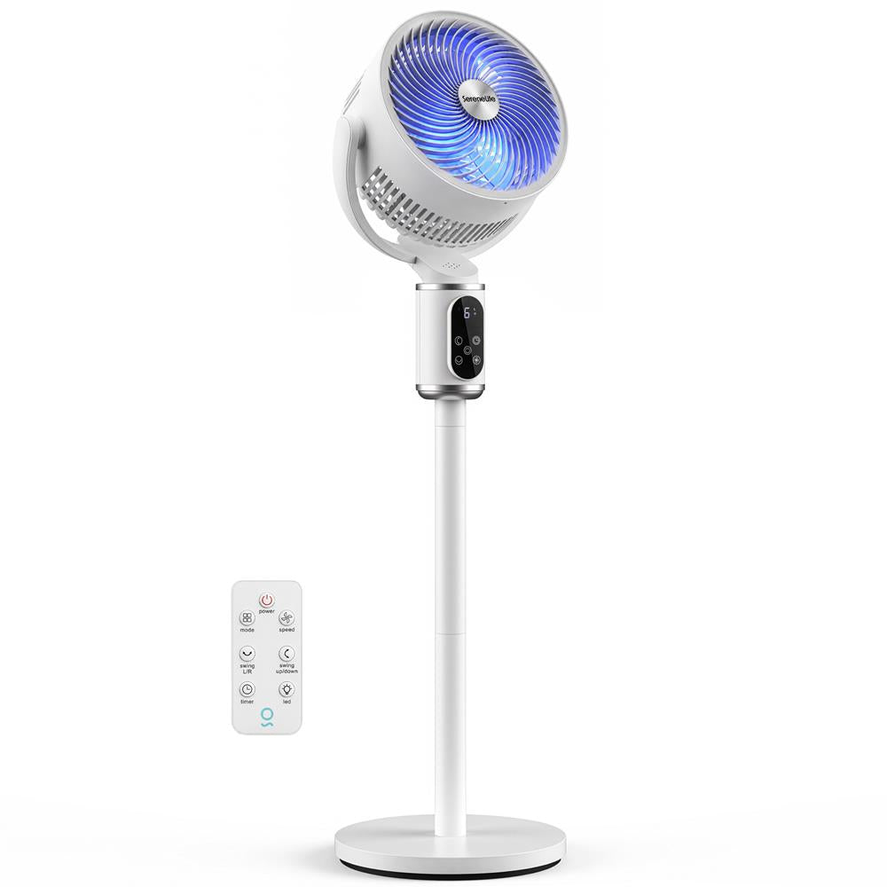 Serenelife Portable AC Standventilator Weiß 45W 6 Stufen