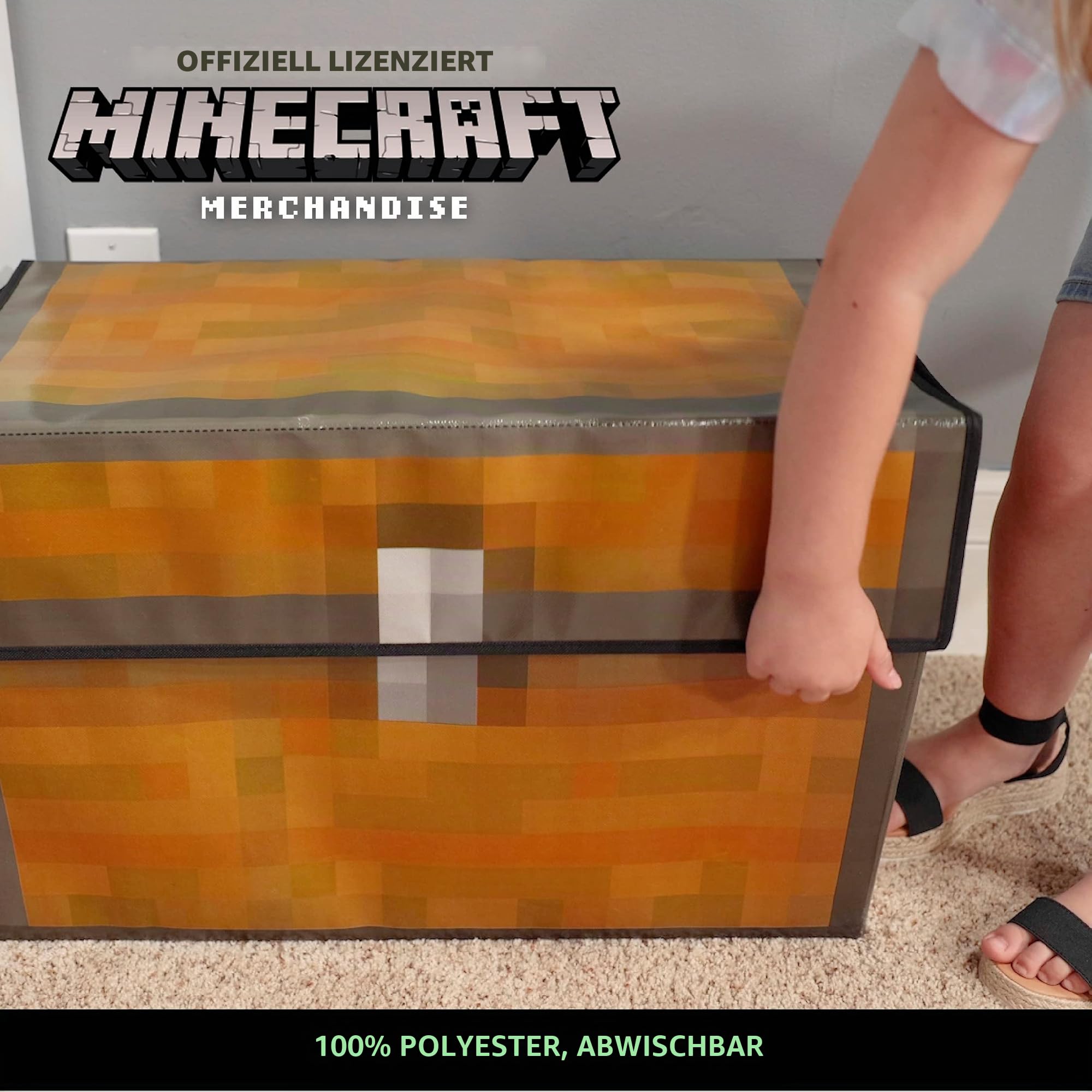 Paladone Homeware Minecraft Schatztruhe Box 80L pixelig