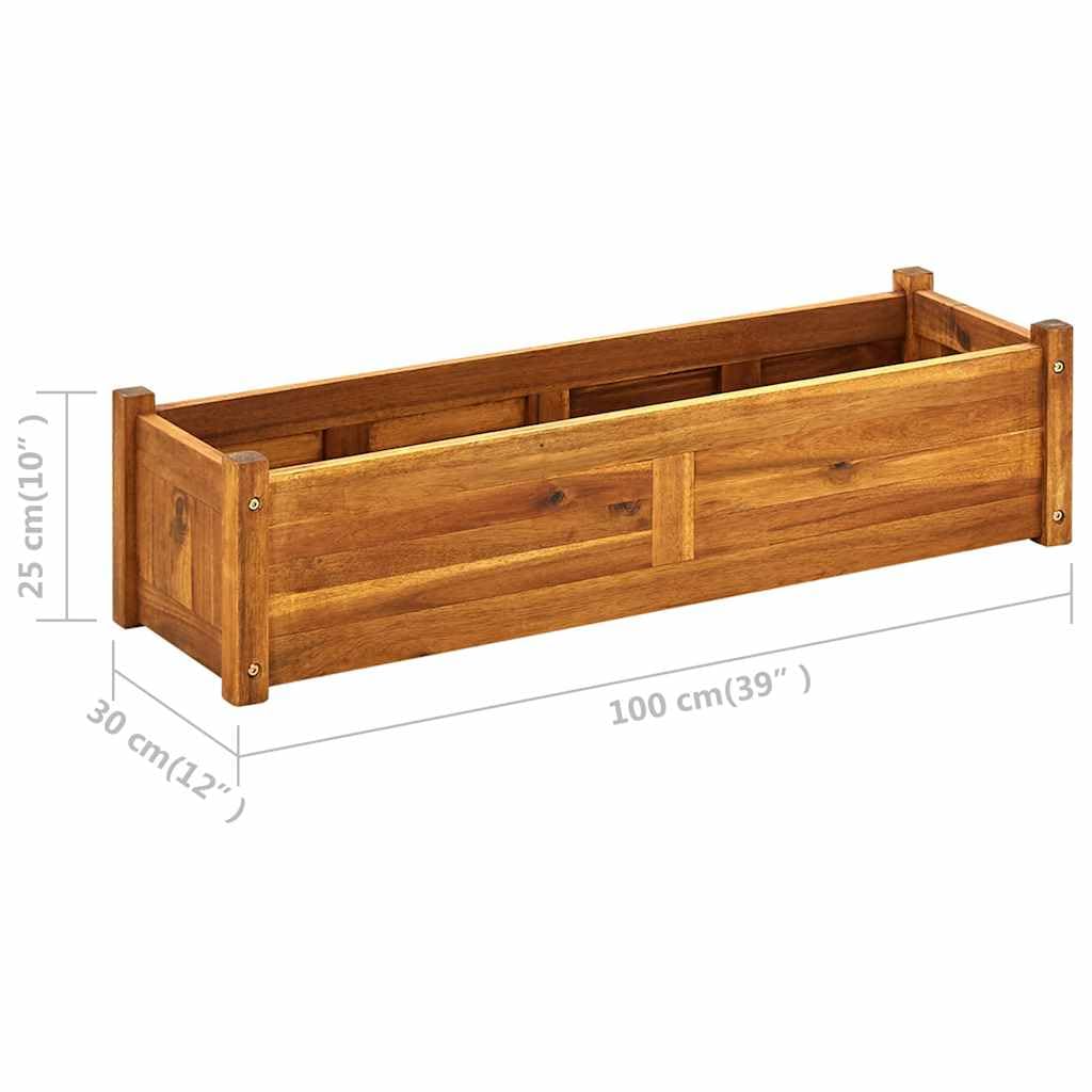 vidaXL Heim & Garten Hochbeet Akazienholz 100x30x25 cm