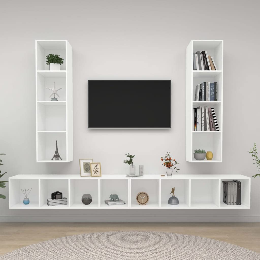 vidaXL Heim & Garten TV-Wandschränke 4 STK Weiß 37x37cm