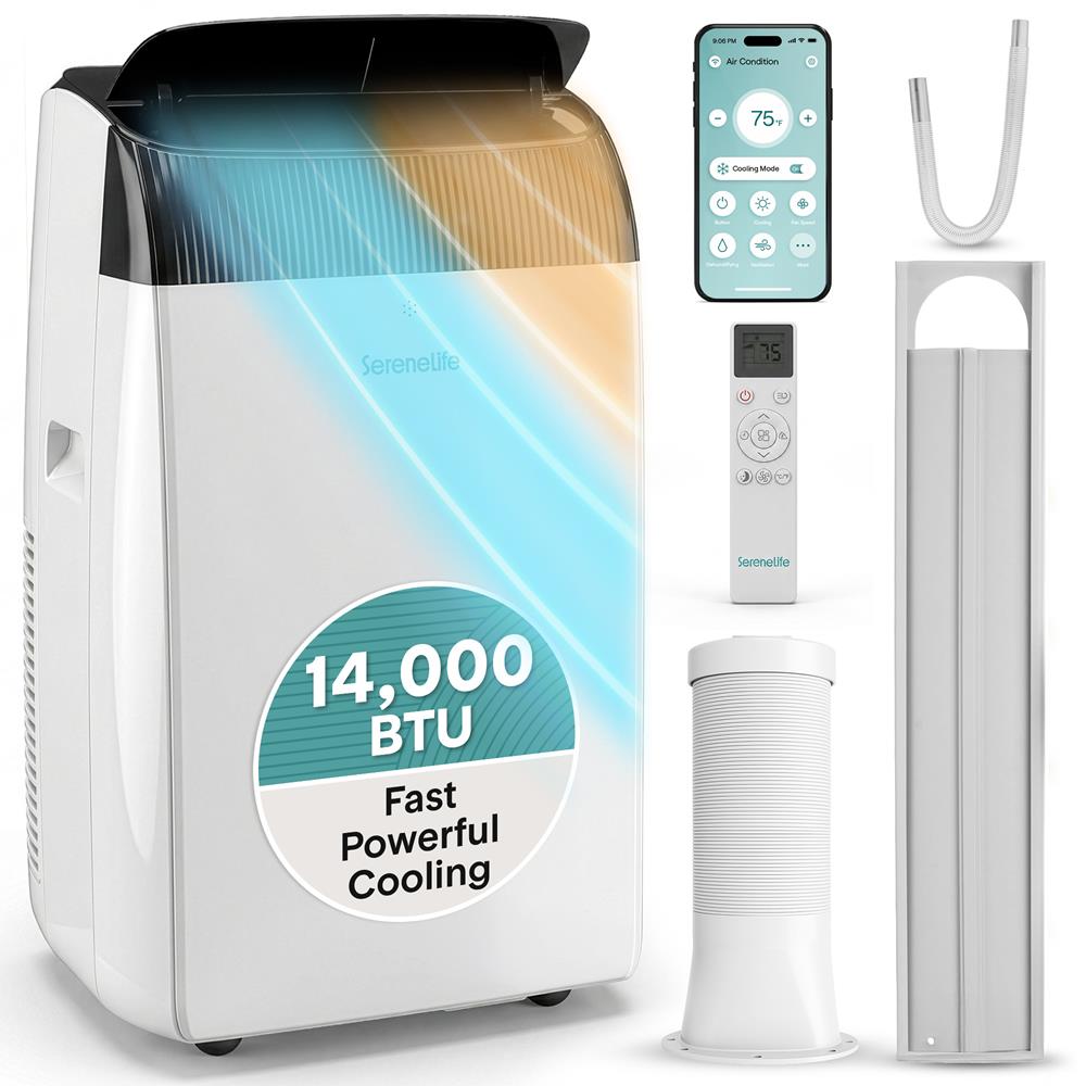 Serenelife Portable AC Klimagerät 14000 BTU Weiß WLAN