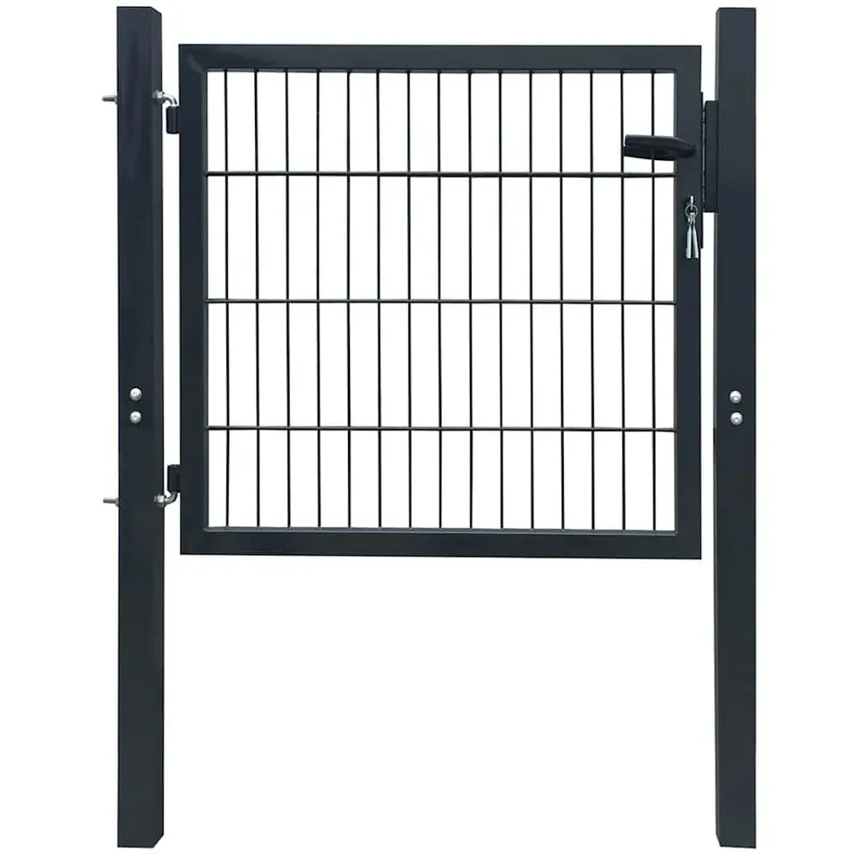 vidaXL Heim & Garten Zauntor Stahl Anthrazit 100x100 cm