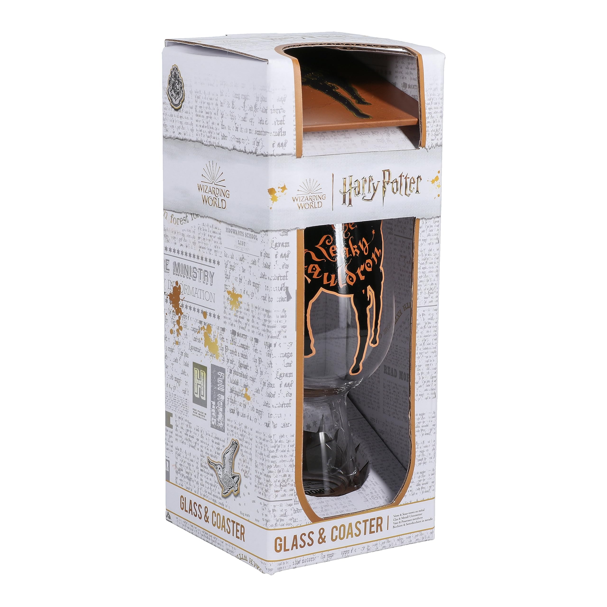 Paladone Harry Potter Tropfender Kessel Glas 550 ml Untersetzer