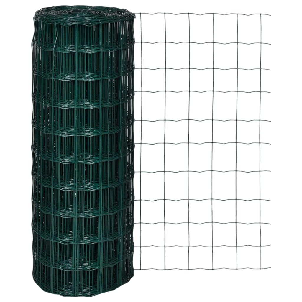 vidaXL Gartenzaun Maschendraht 25x1,0 m Stahl PVC